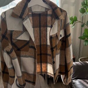 Plaid Tan & Brown Women's Flannel